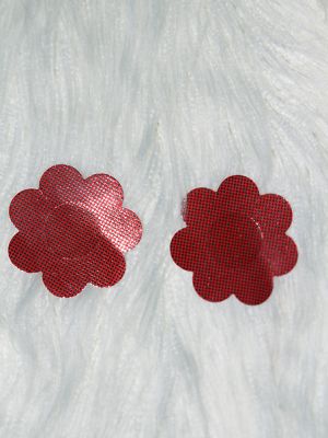 Rarr Designs Flower Sparkle Nipple Pasties Red