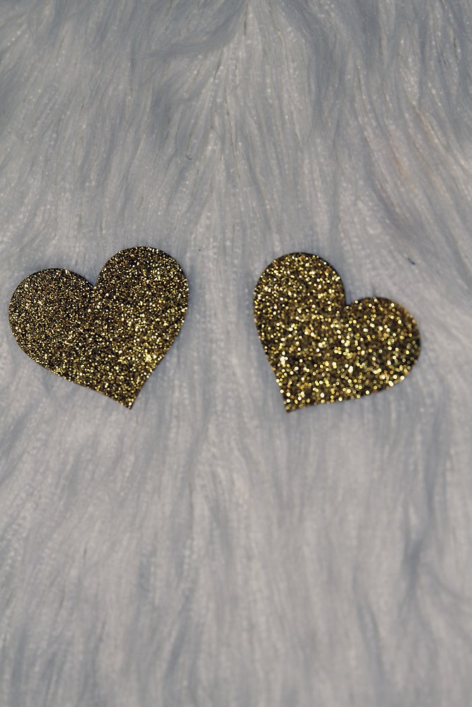 Rarr Designs Heart Glitter Nipple Pasties Gold