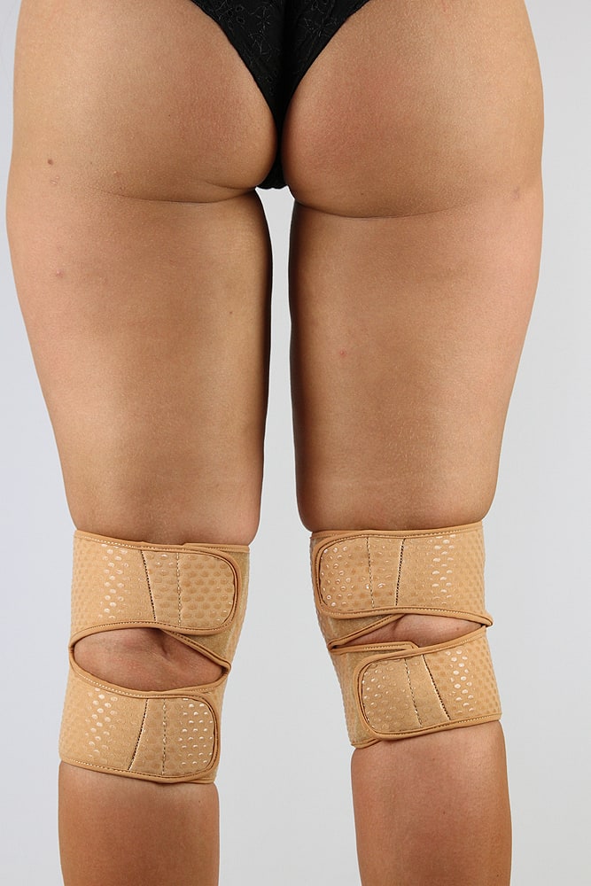Rarr Designs Velcro Neoprene Gel Dot Grip Knee Pads Beige