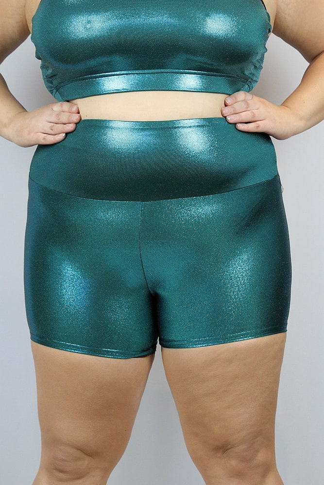 Jade Sparkle Gym Short - Plus Size