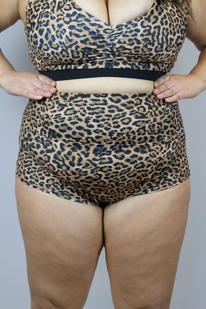 Animal High Waisted BRAZIL Scrunchie Bum Shorts - Plus Size