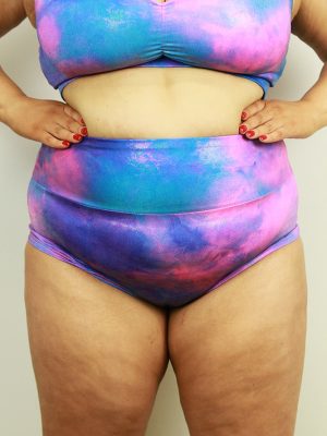 Rarr designs Candy Sparkle High Waisted BRAZIL Scrunchie Bum Shorts - Plus Size