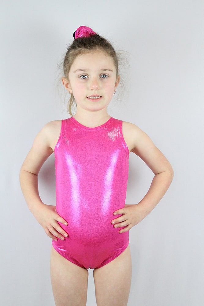 Rarr designs Pink Sparkle Leotard/One SleevelessPiece Youth Girls