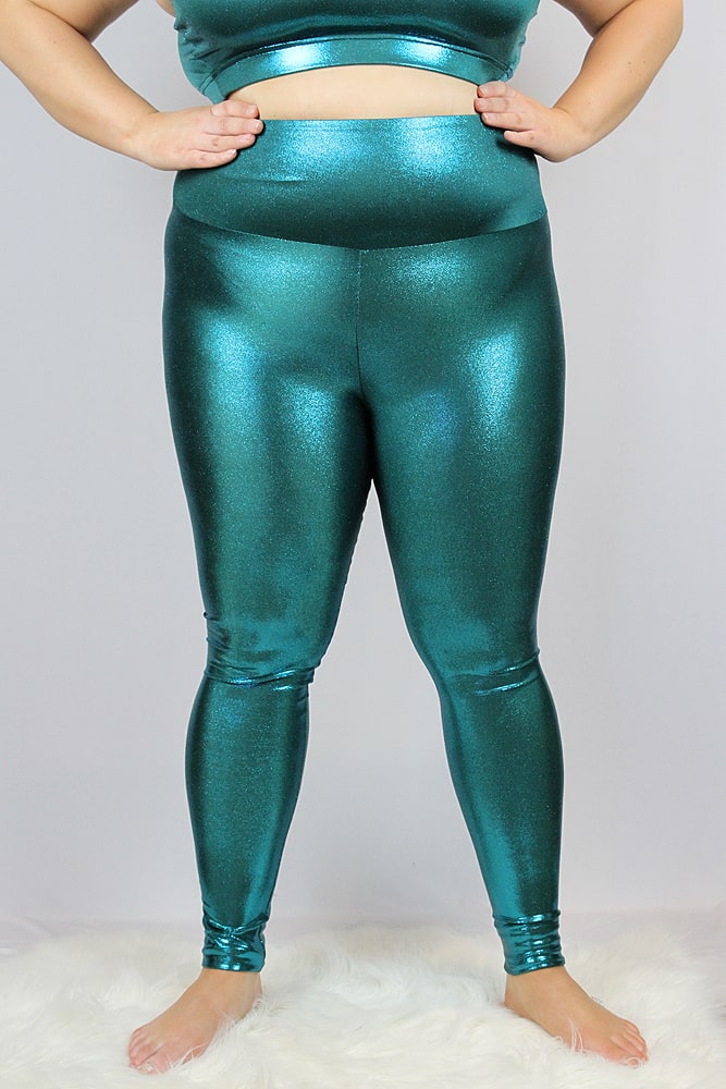 Rarr designs Jade Sparkle Full Length Leggings/Tights - Plus Size