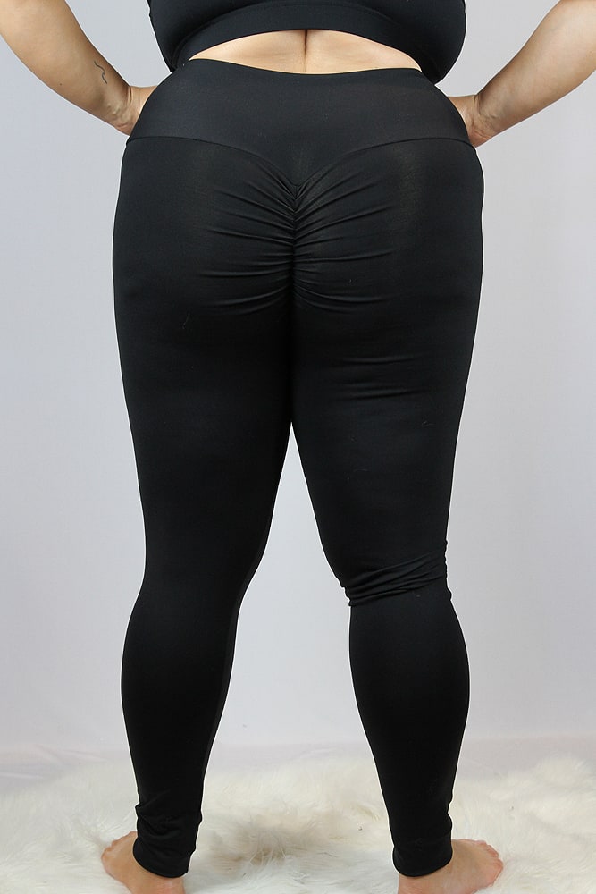 Rarr designs Matte Black Full Length Leggings/Tights - Plus Size