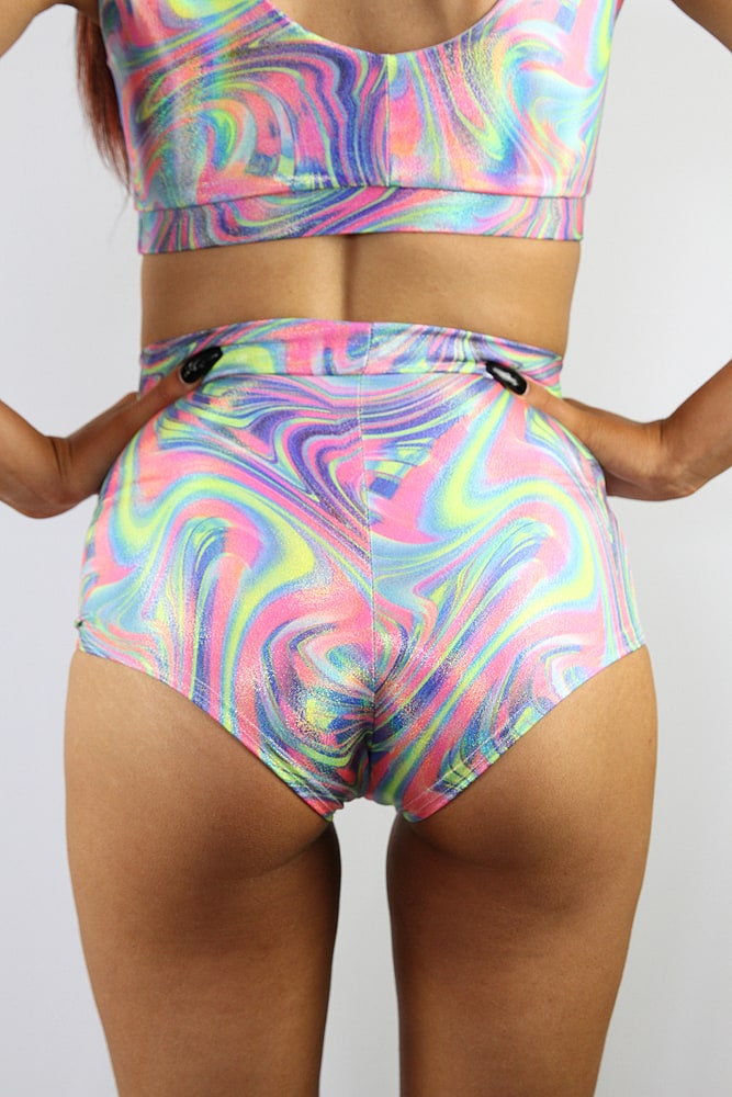Rarr designs Retro Sparkle BRAZIL Fit Scrunchie Bum Shorts