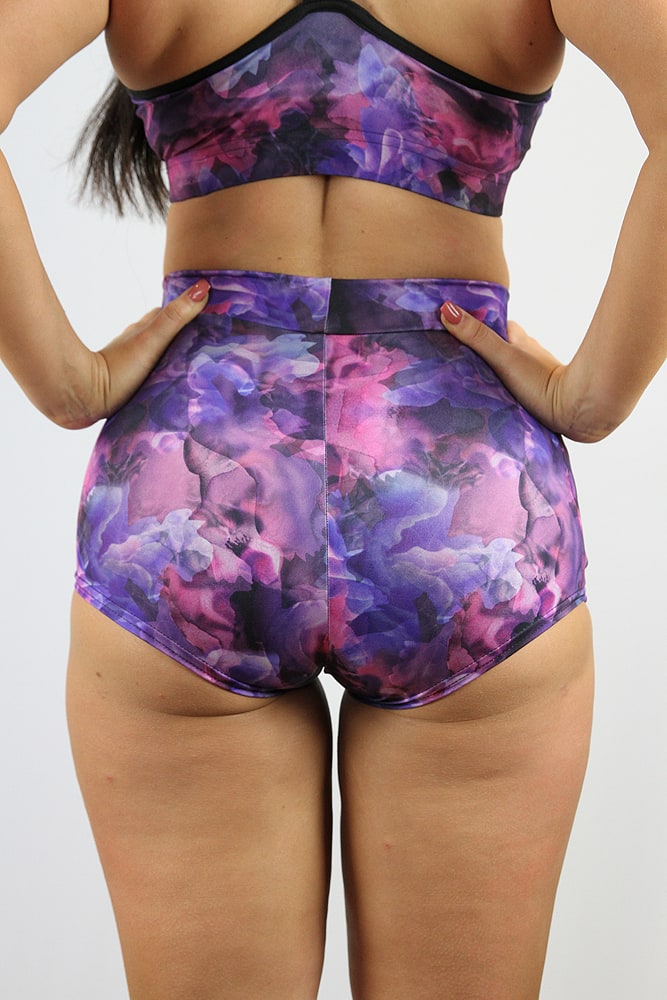 Rarr designs Purple Haze High Waist Cheeky Shorts
