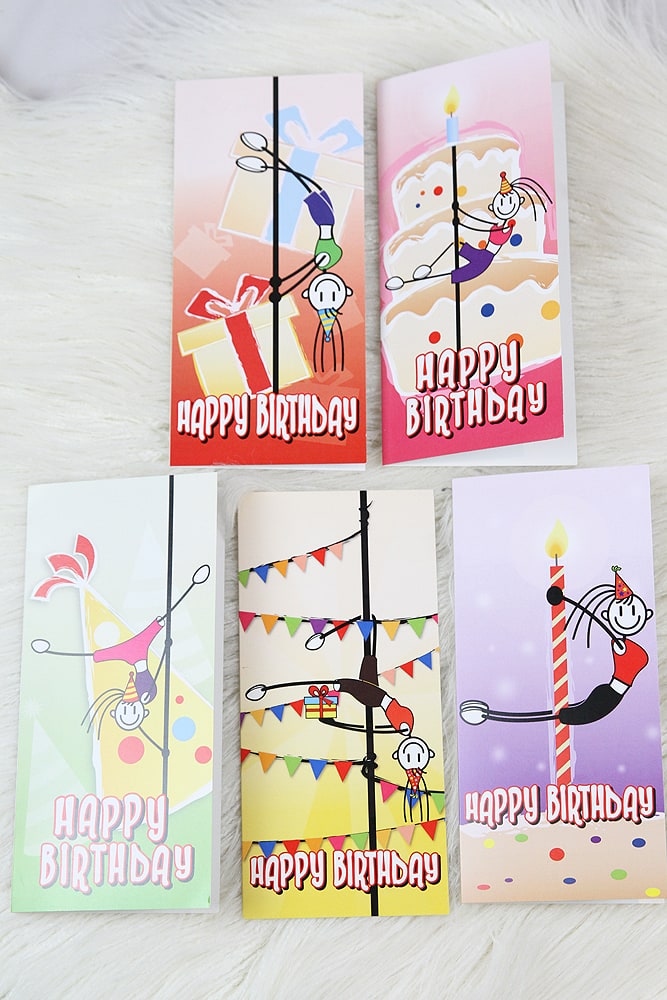 Rarr designs pole dancing Birthday cards