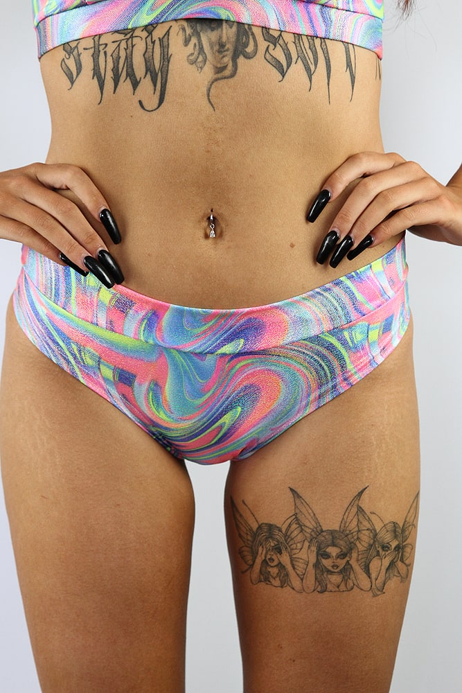 Rarr designs Retro Sparkle BRAZIL Fit Scrunchie Bum Shorts