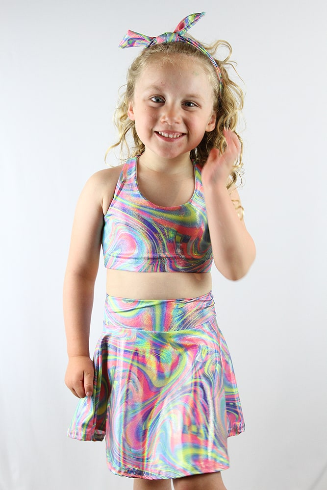 Little Rarrscals Retro sparkle Skater Skirt Youth Girls