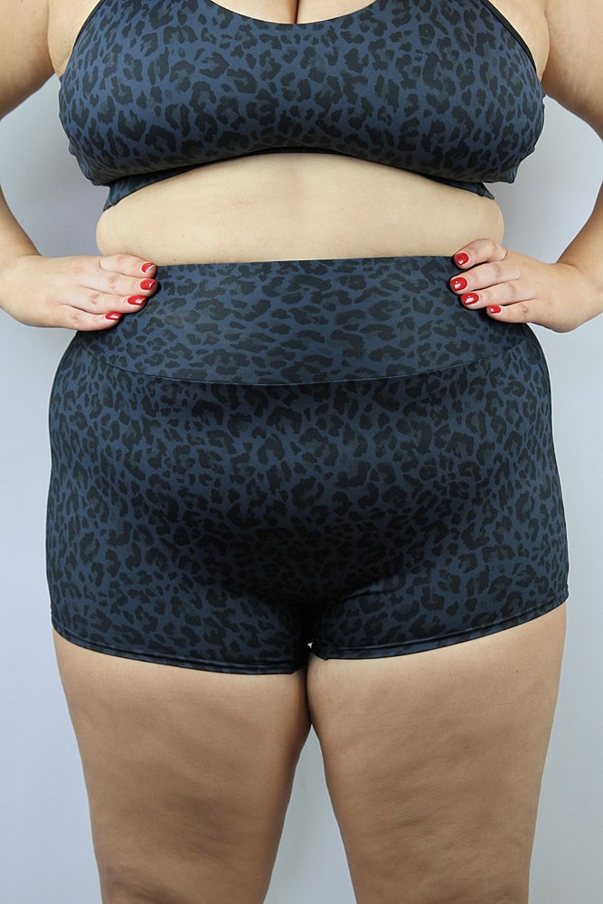 Rarr designs Carbon Animal High Waisted Cheeky Shorts - Plus Size