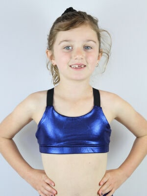 Rarr designs Navy Sparkle V Sports Bra Youth Girls