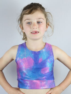 Little Rarr Candy Sparkle Long Line Crop Top Youth Girls