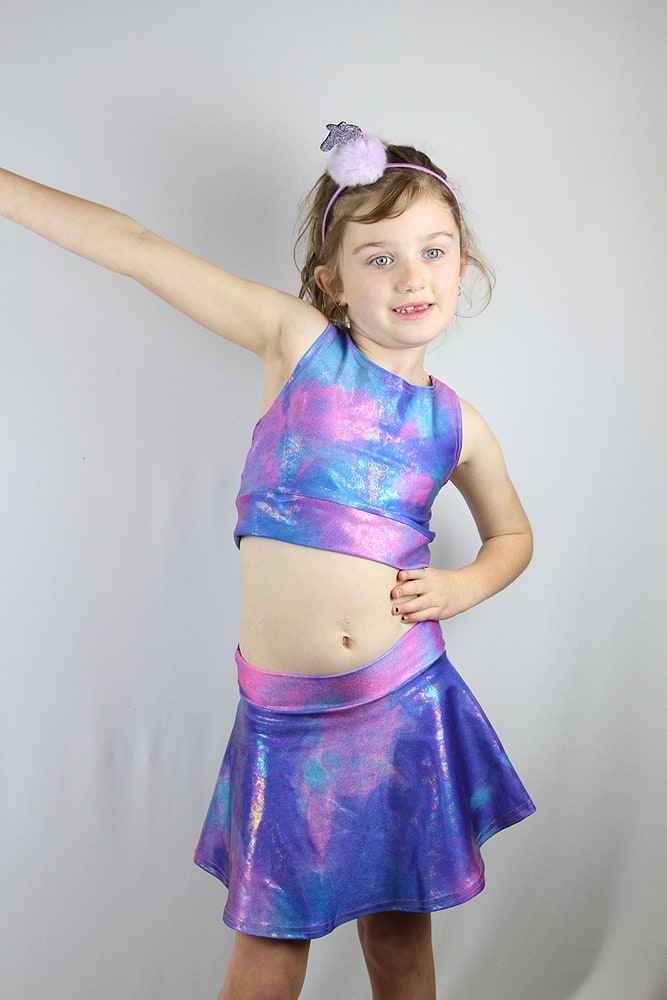 Little Rarr Candy Sparkle Long Line Crop Top Youth Girls