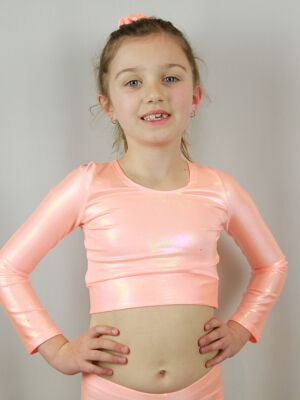 Ibiza Sparkle Long Sleeve Crop Top Youth Girls