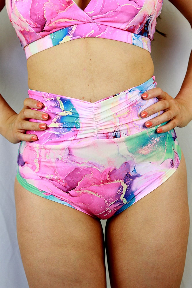 Celestial SUPER High Waisted BRAZIL Scrunchie Bum Shorts - BLISS Rarr designs