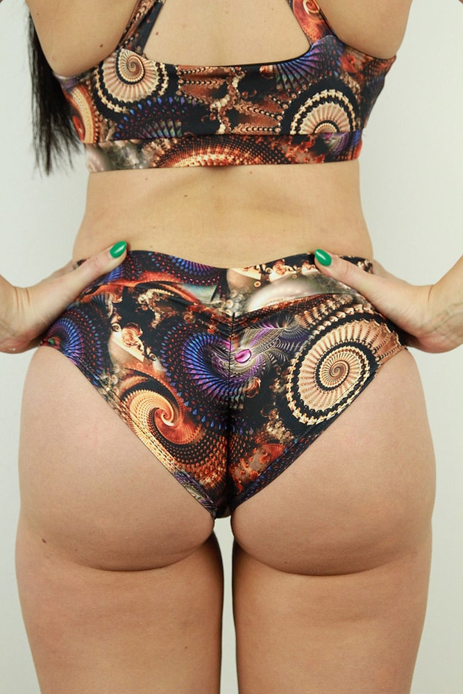 Rarr designs Celestial BRAZIL Fit Scrunchie Bum Shorts - SOLACE