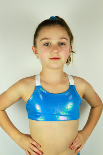 Rarr designs Aqua Sparkle V Sports Bra Youth Girls