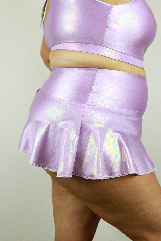 Rarr designs Lilac Sparkle Mid Waisted Skort - Plus Size