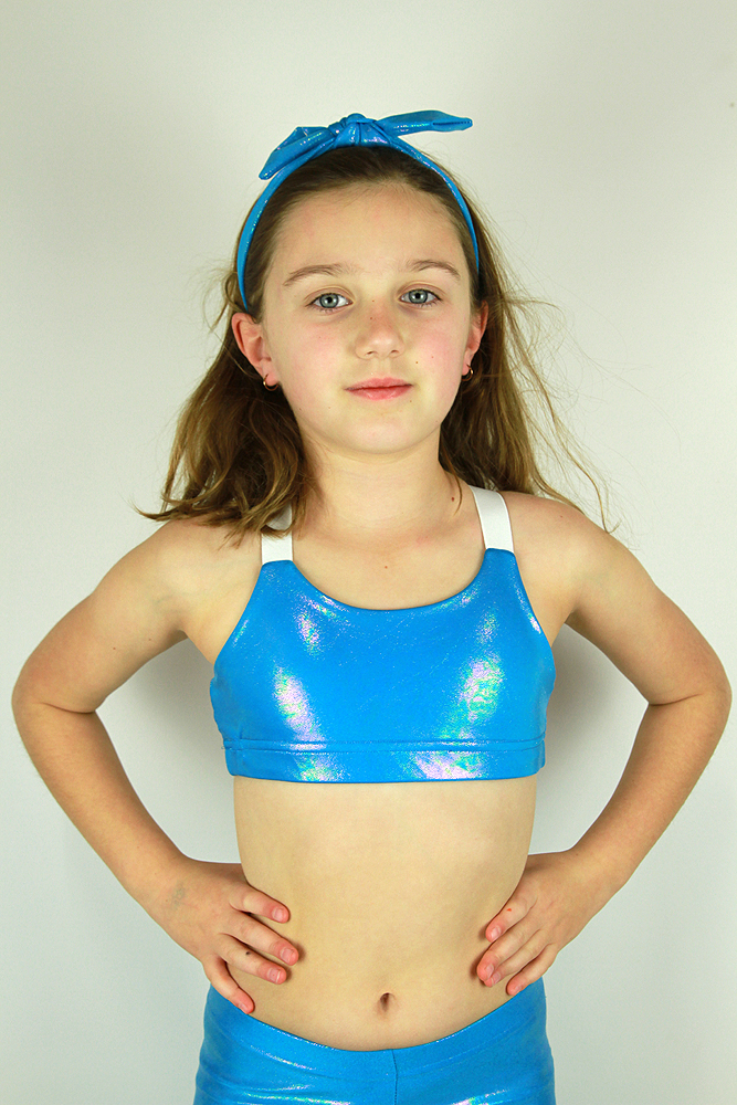Rarr designs Aqua Sparkle V Sports Bra Youth Girls