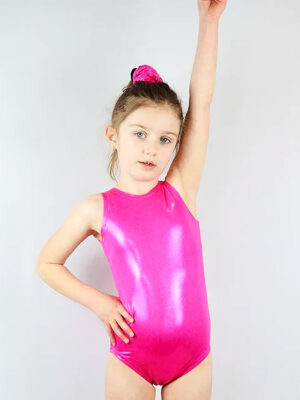 Girls Sleeveless Pink Sparkle One Piece Leotard For Gymnastics, Ballet and Dance Classes from the Little Rarrscals Range by Rarr Designs